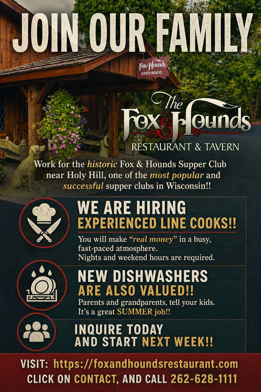 The Fox and Hounds are now hiring